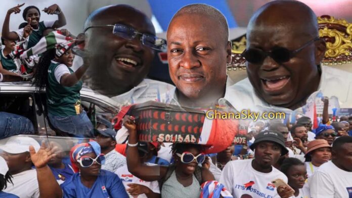 Vice President Mahamudu Bawumia, Ex-President John Mahama, President Nana Akufo-Addo