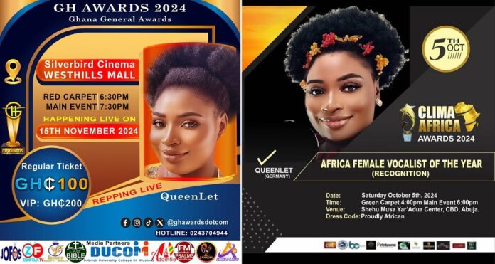 QueenLet honoured with Africa Female Vocalist of the Year and Sing-A-Thon Artist of the Year