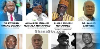 Edward Omane Boamah, Alhaji Ibrahim Murtala Muhammed, Alhaji Muniru Mohammed, Samuel Sarpong, Samuel Aboagye, Peter Bafemi Anala, Ernest Addo Mensah