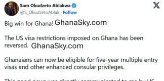 Ghana Foreign Affairs Minister, Samuel Okudzeto Ablakwa, USA visa restrictions removed