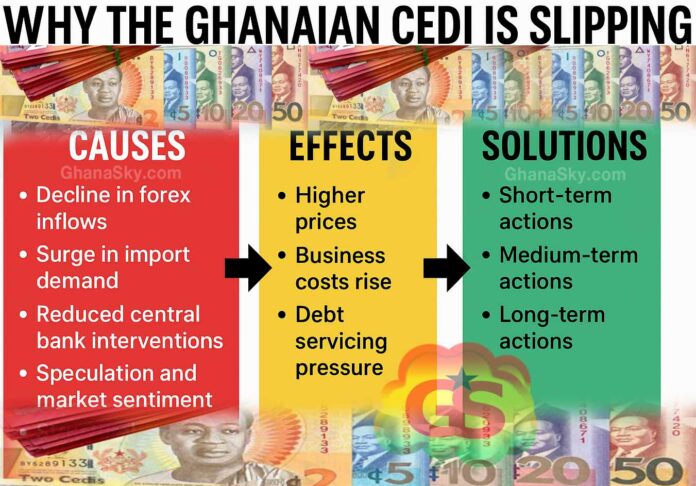 Ghana Cedis, Ghana cedi currency depreciation, Why Cedi depreciates, exchange rate 2025
