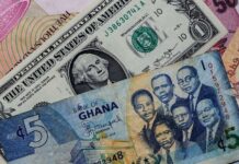 Ghana Cedi Note, US Dollars