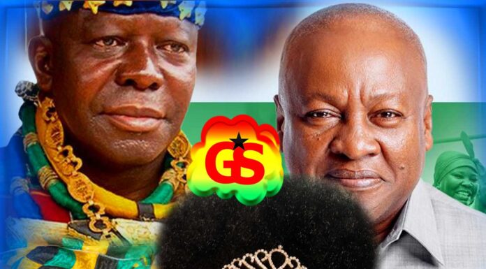 His Majesty, Otumfuo Osei Tutu II, President John Dramani Mahama, QueenLet