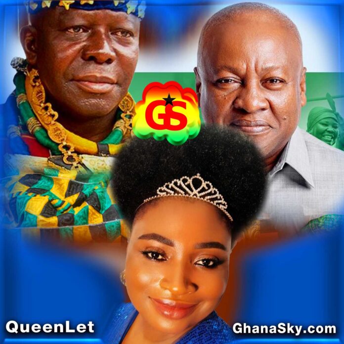 His Majesty, Otumfuo Osei Tutu II, President John Dramani Mahama, QueenLet